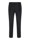 Pt Torino Navy Blue Cotton Trousers In Black