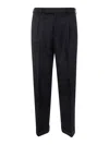 Pt Torino Midnight Blue Stretch Wool Edge Cigarette Pant In Black