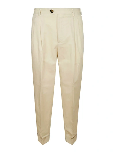 Pt Torino The Reporter Trousers In Cream