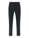 Pt Torino Union Front Pleat Trousers Belt Loops In Black