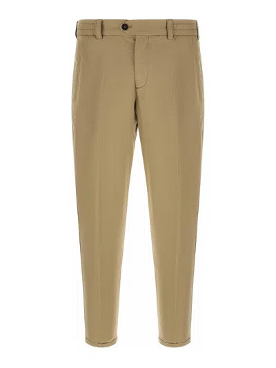 Pt Torino Rebel Style Trousers Belt Loops Elastic Waistband In Neutral