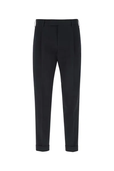 PT TORINO NAVY BLUE COTTON BLEND EDGE CHINO PANT