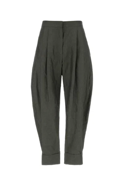 Pt Torino Pleated Cotton Trousers In Green