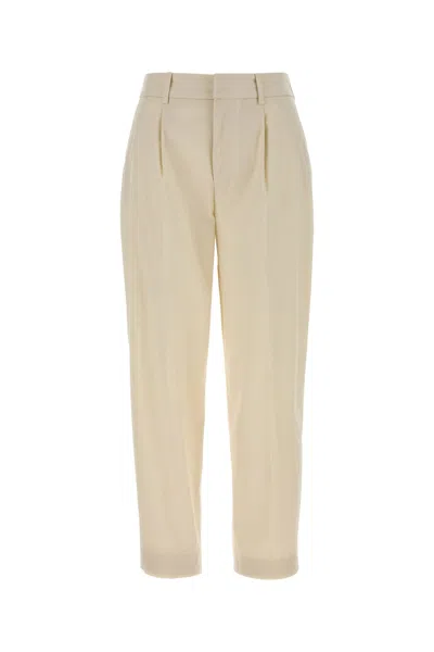 Pt Torino Stretch Cotton Blend Daisy Tailored Trousers In Neutral