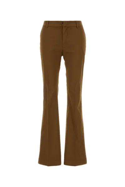 Pt Torino Pantalone Elsa In Cotone Stretch Biscotto Donna In Brown