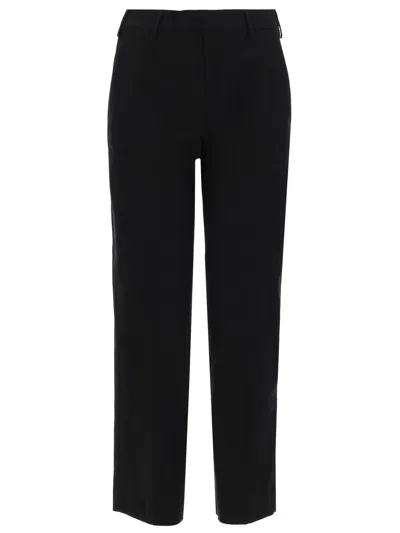 Pt Torino Pressed-crease Straight-leg Trousers In Black
