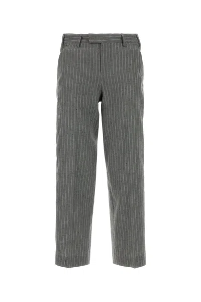 Pt Torino Pantalone Emma In Misto Lino Ricamato  Donna In Gray