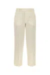 Pt Torino Pantalone Emma In Twill Avorio Donna