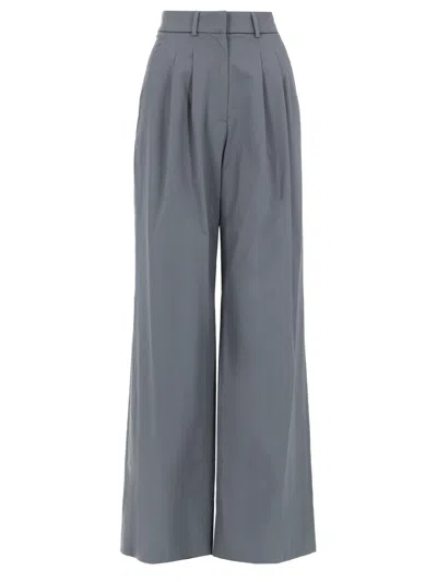 Pt Torino Pleated Wide-leg Cotton Trousers In Gray