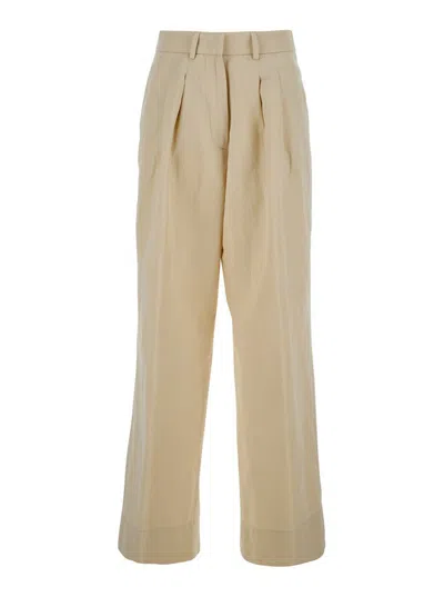 PT TORINO 'FRANKIE' BEIGE PANTS WITH BELT LOOPS