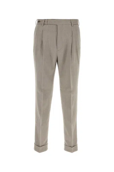 Pt Torino Cotton Blend Tailored Pants Pleated Cuffs In Neutral