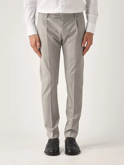 Pt Torino Pantalone Lana Stretch Ten Trousers In Gray