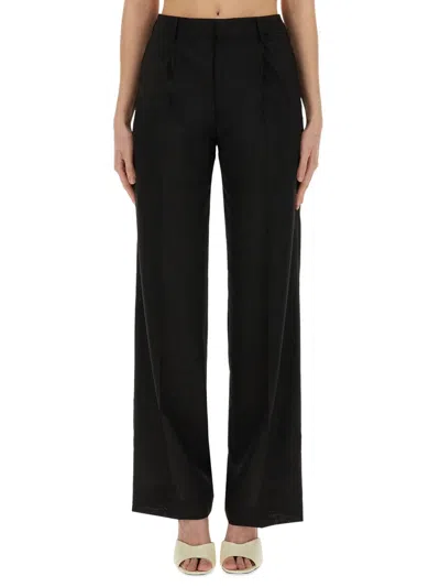 Pt Torino Neutrals Nicol High Waist Viscose-blend Pants In Black