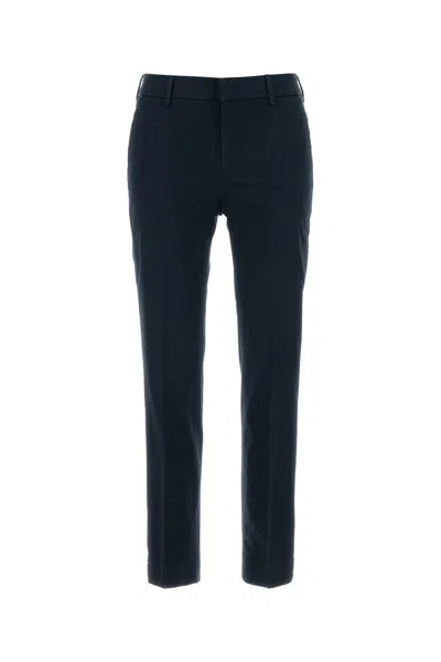 Pt Torino Pantalone New York In Cotone Stretch Blu Navy Donna In Blue