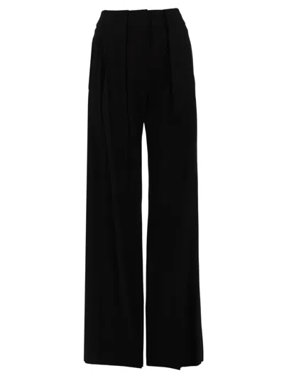 Pt Torino Neutrals Nicol High Waist Viscose-blend Pants In Black