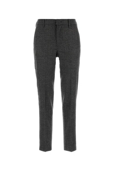 Pt Torino Checked Stretch Wool Blend Tailored Pants In Gray