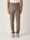 Pt Torino Pleated Check Trousers In Brown