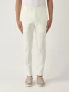 Pt Torino Refined Cotton Twill White Trousers With Detailing In White