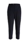 Pt Torino Cropped Trousers Cuffed Hem Elastic Waistband In 0360