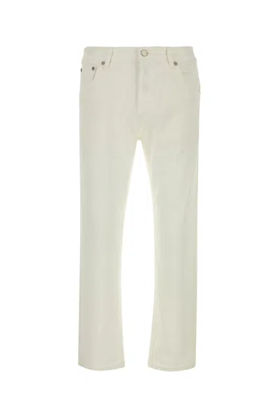Pt Torino Stretch Denim Tapered Jeans In White