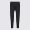 Pt Torino Naavy Blue Cotton Pants In Black
