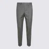 Pt Torino Checkered Trousers With Pockets And Cuffed Hem In Gray