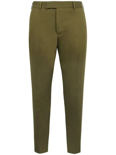 Pt Torino Pantaloni In Cotone E Lino In Green