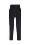Pt Torino Slim Feathered Cotton Twill Trousers In Navy Scuro
