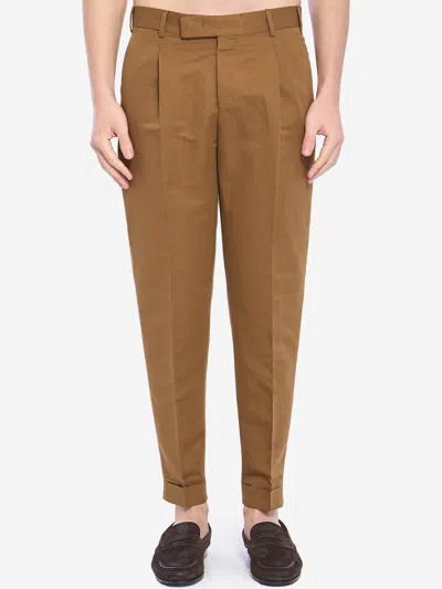 Pt Torino Rebel Pants In Linen And Cotton In Brown