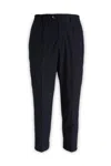 Pt Torino Cropped Trousers Cuffed Hem Elastic Waistband In 0360