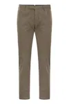 Pt Torino Superslim Trousers In Cotton And Silk In Brown