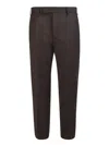 Pt Torino Tapered Tailored Trousers In Brown