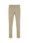 Pt Torino Pant Stretch Cotton Loops Belt In Beige O Tan