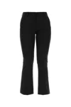Pt Torino Stretch Polyester Blend Flared Trousers In Black