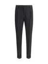 Pt Torino Blue Virgin Wool And Cashmere Trouser In Black