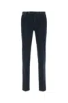 Pt Torino Navy Blue Stretch Cotton Blend Pant In Black