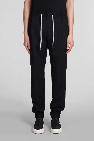 Pt Torino Drawstring-waist Straight-leg Corduroy Trousers In Black