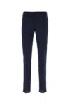 Pt Torino Dark Grey Stretch Cotton Chino Pant In Blue