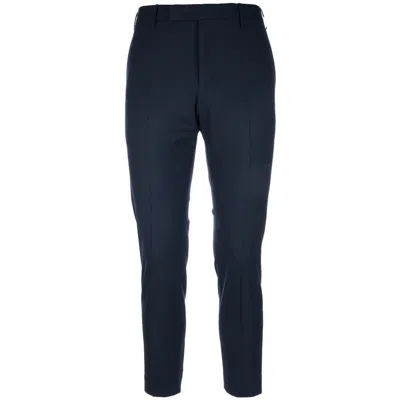 Pt Torino Charm Detailed Cropped Trousers In Navy