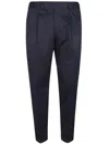Pt Torino Blue Pants With Pleats And Belt Loops In Cotton Blend Man In Blue