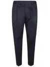 Pt Torino Blue Pants With Pleats And Belt Loops In Cotton Blend Man In Blue