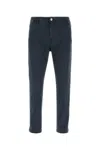 Pt Torino Dark Grey Stretch Cotton Chino Pant In Blue