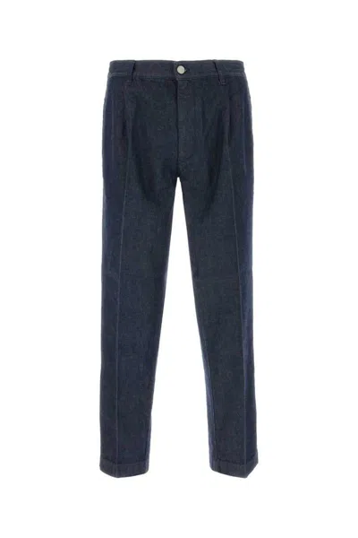 Pt Torino Trousers Cotton Front Pleats In Blue