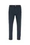 Pt Torino Dark Grey Stretch Cotton Chino Pant In Blue