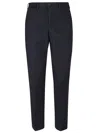 Pt Torino Straight Leg Blue Cotton Twill Trousers In Blue