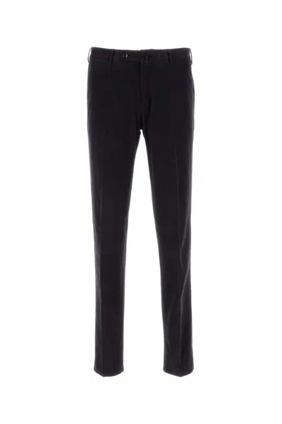 Pt Torino Midnight Blue Stretch Modal Blend Pant In Black