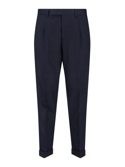 Pt Torino Blue Virgin Wool And Cashmere Trouser