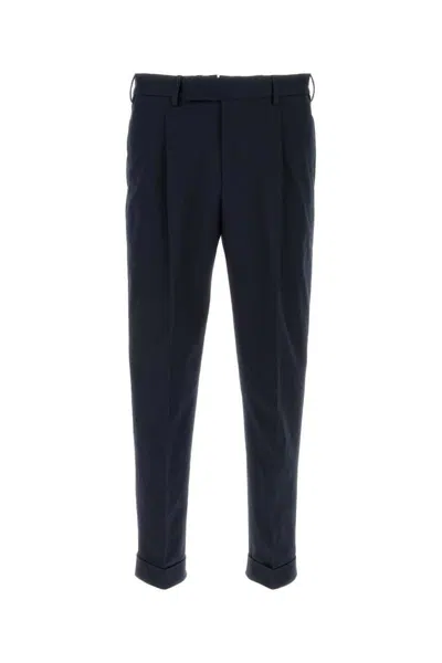 Pt Torino Cotton Trousers In Blue
