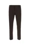 Pt Torino Black Stretch Cotton Pant In Brown