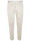 Pt Torino Cotton-linen Blend Trousers With Modern Tailoring In Brown